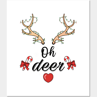 oh deer christmas is here Posters and Art